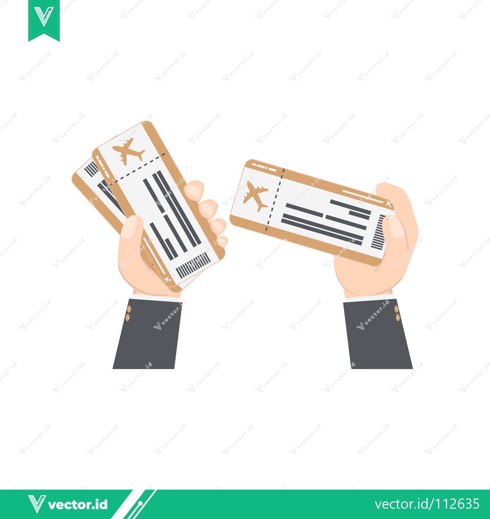 Premium Vector dari Two Hands Holding Airplane Tickets for Travel