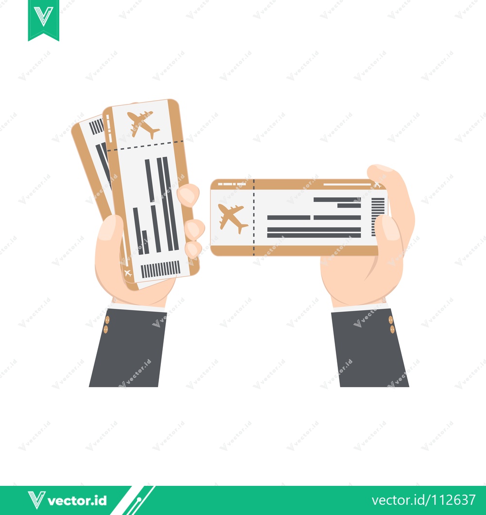 Premium Vector of Hands holding airplane tickets for travel and vacation