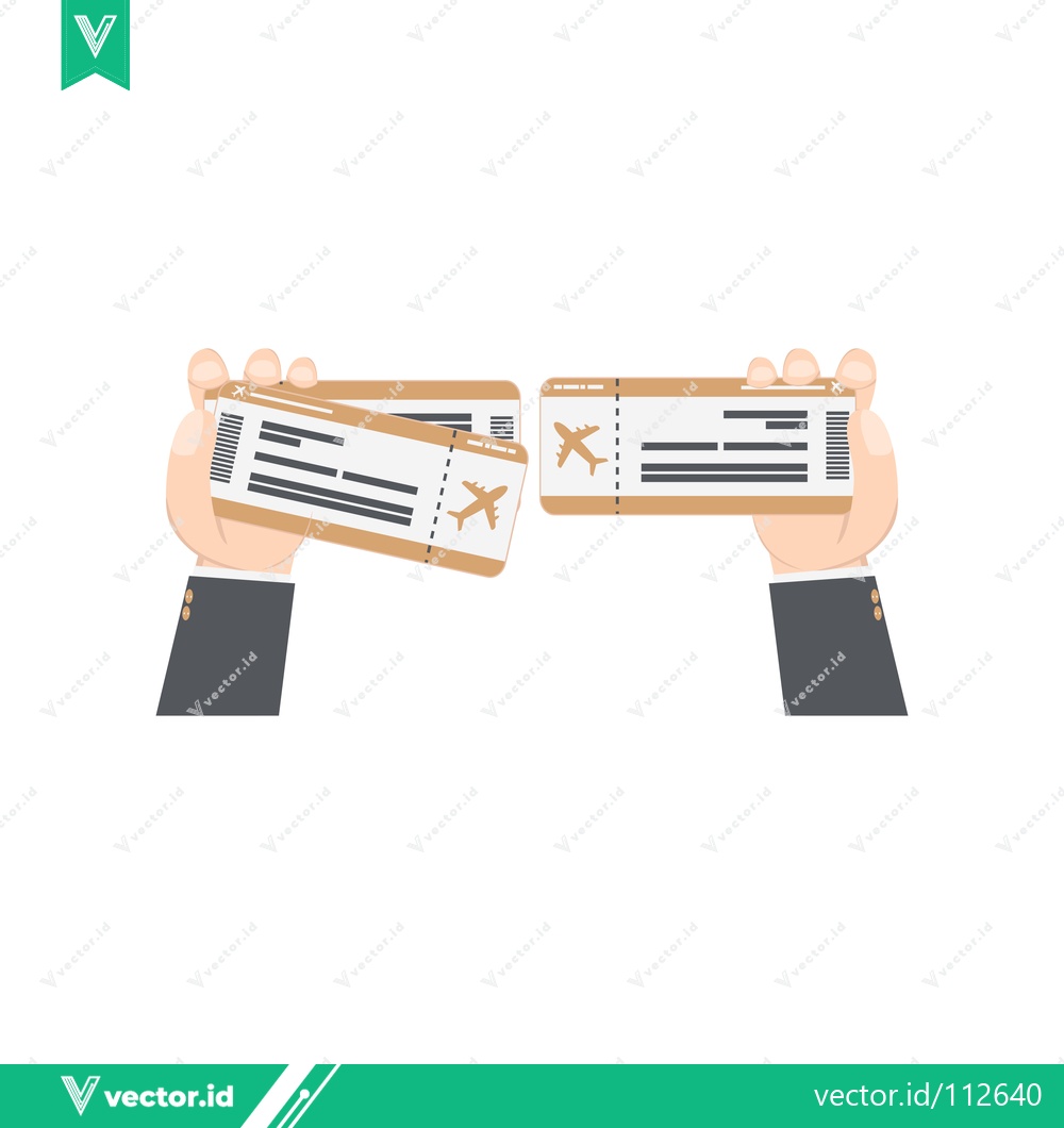 Premium Vector of Hands Tearing Airplane Tickets in Half