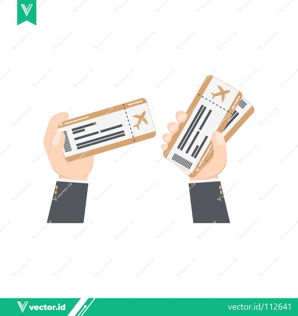 Premium Vector of Two Hands Holding Airplane Tickets for Travel