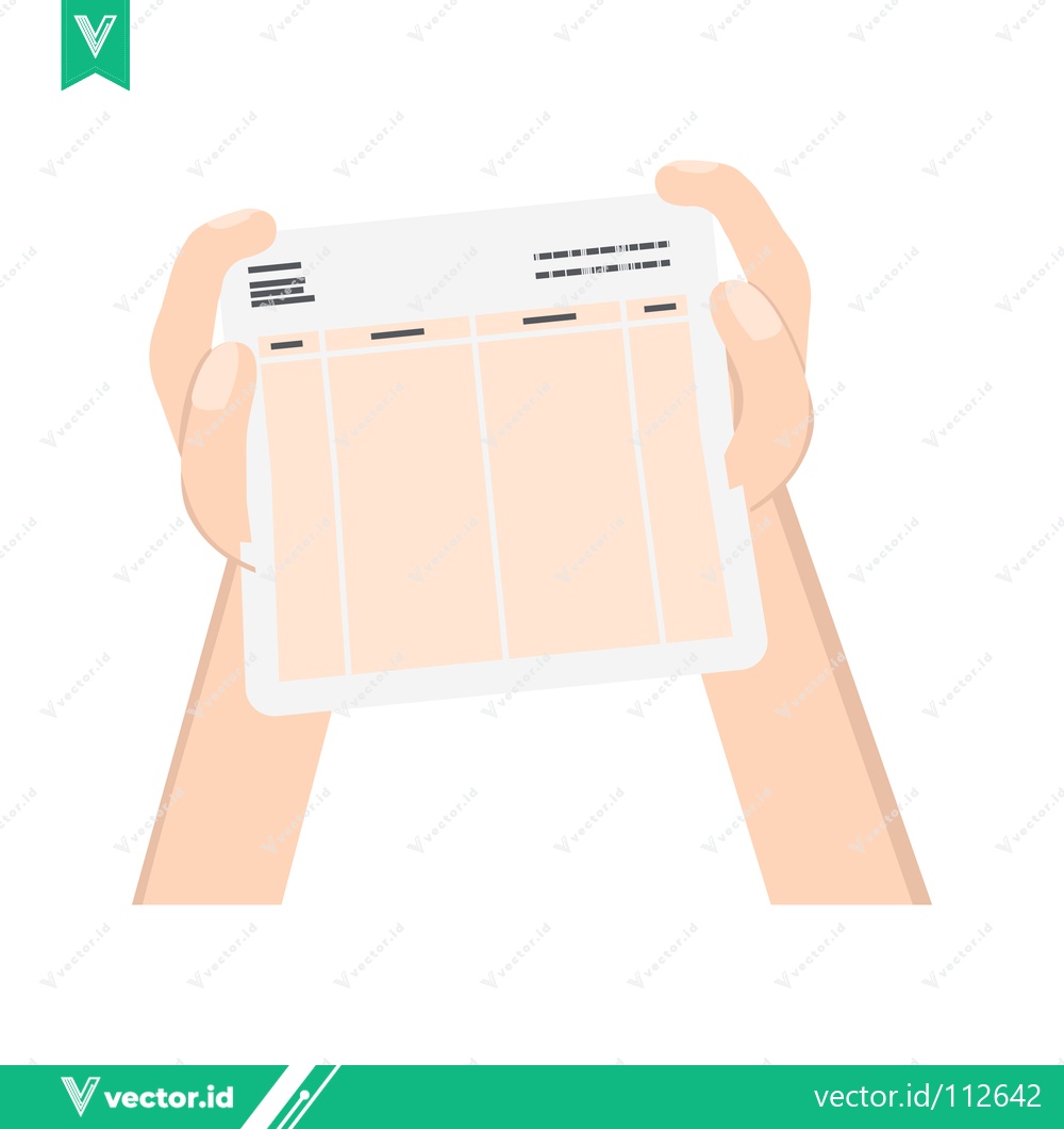 Premium Vector dari Hands holding a blank lottery ticket with multiple scratch-off sections