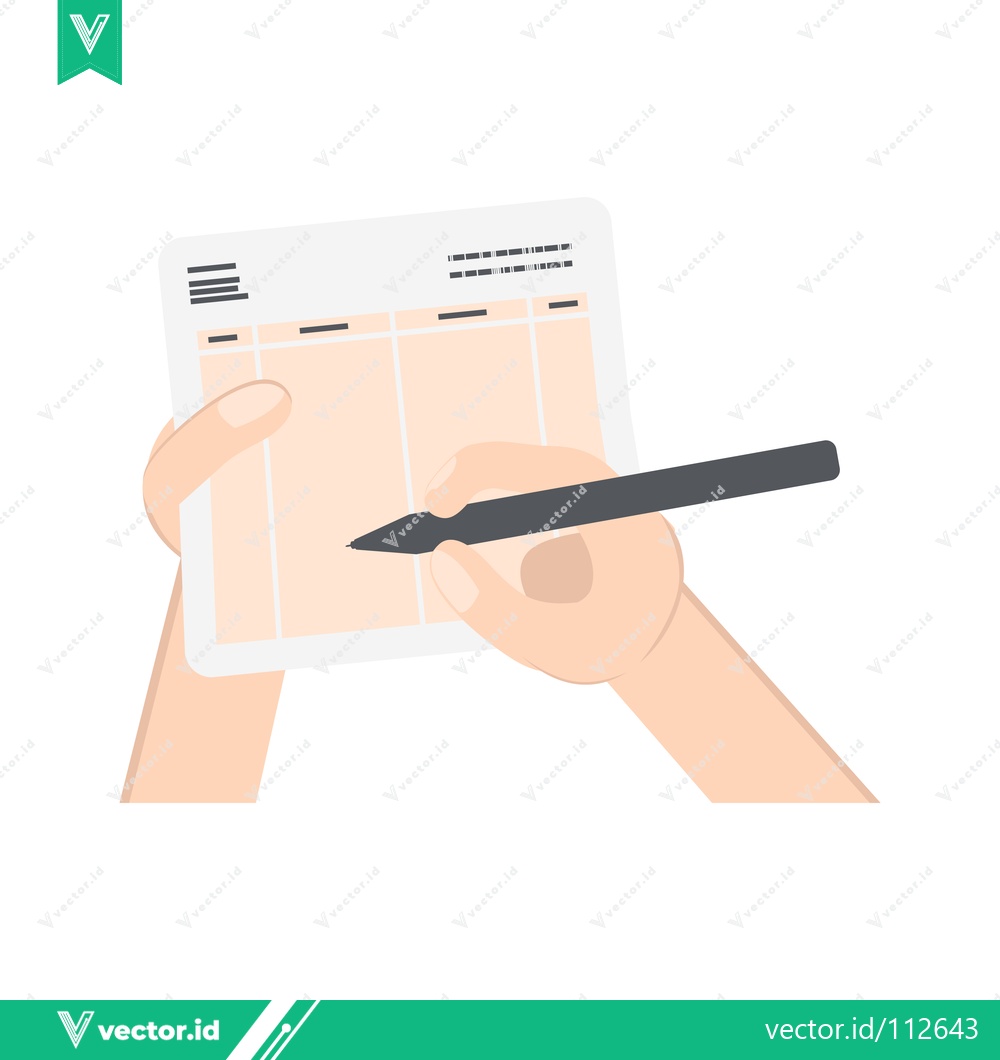 Premium Vector dari Hands Writing on Paper with Pen