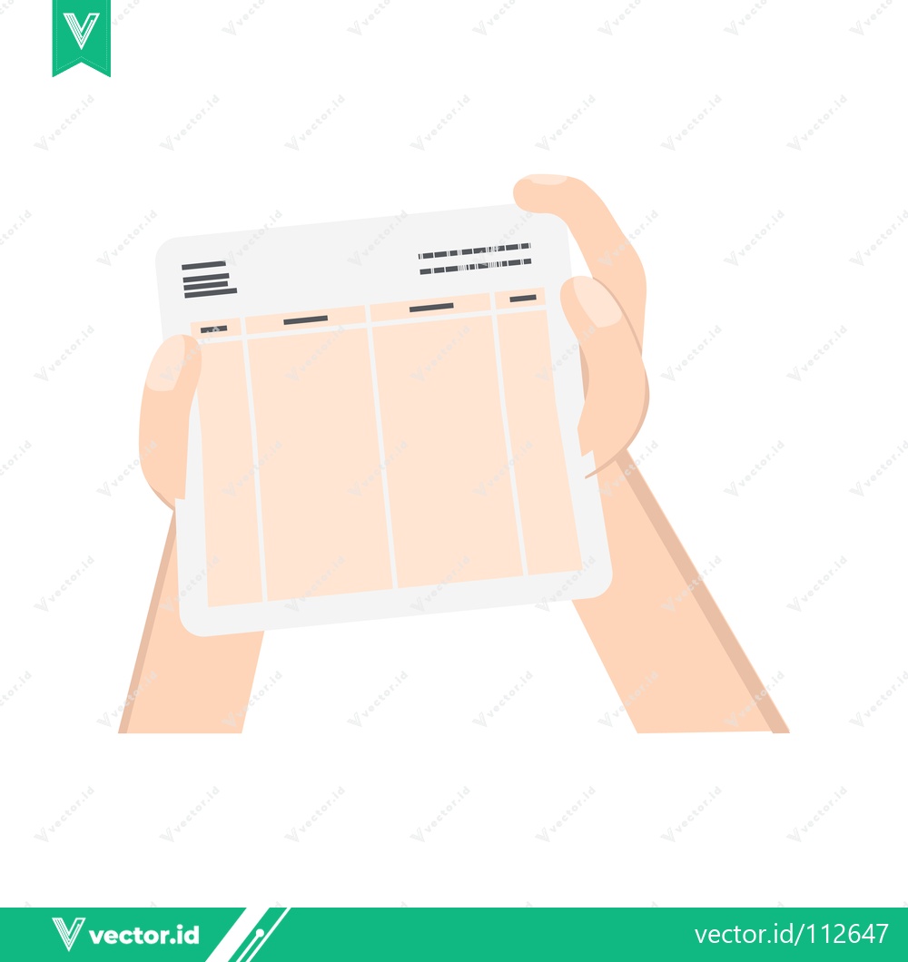 Premium Vector dari Hands holding a document with lines and text