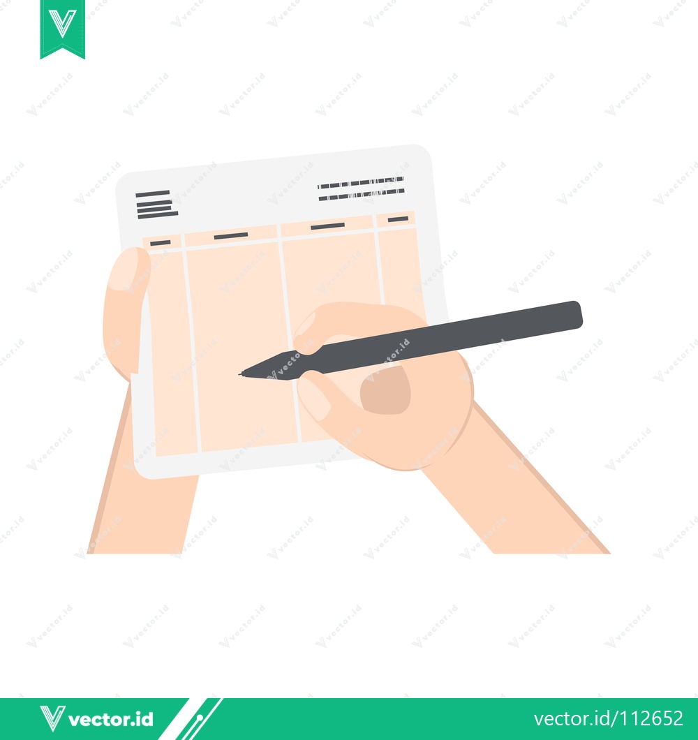 Premium Vector dari Hand Writing on a Document with a Pen