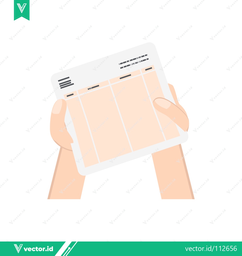 Premium Vector of Hands holding a financial statement or bank statement
