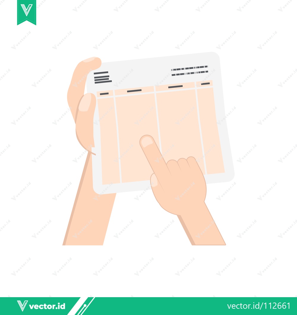 Premium Vector of Hand Holding and Pointing to a Document with Columns