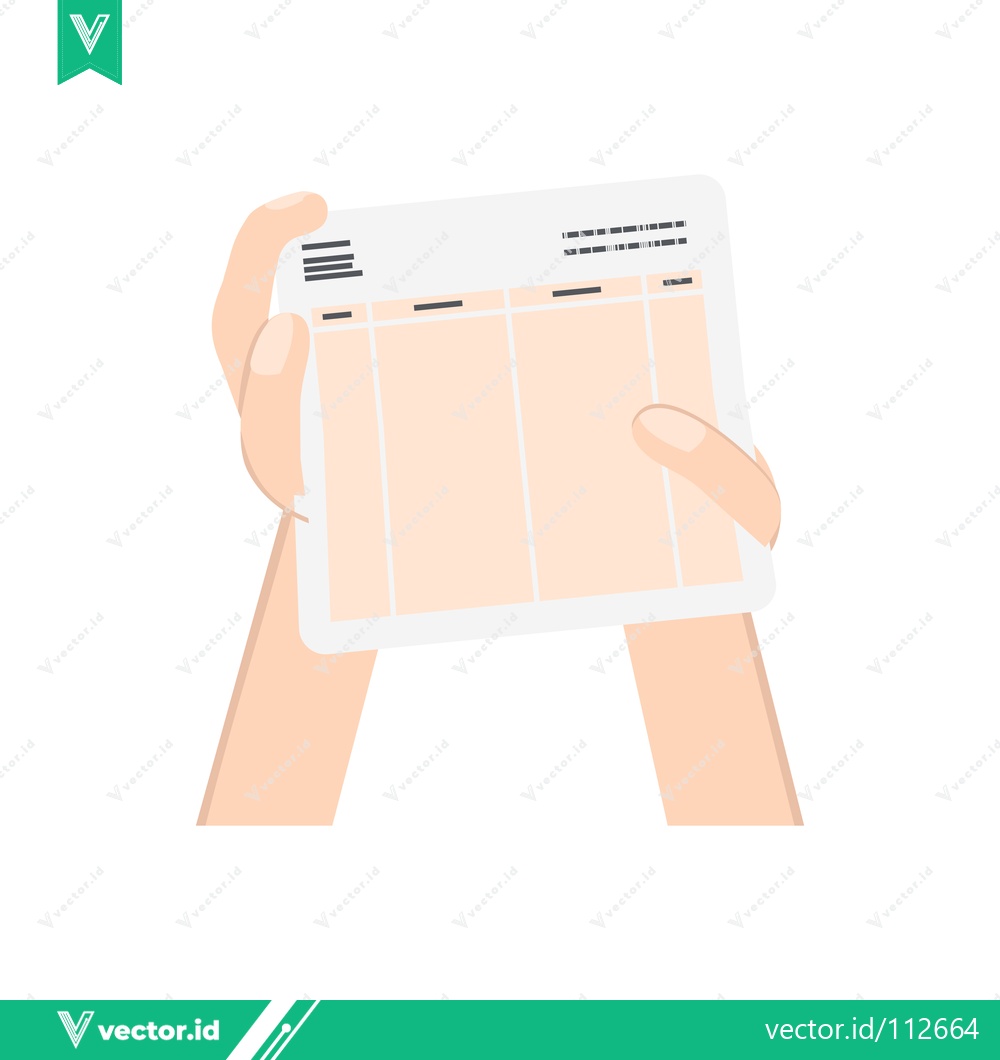 Premium Vector dari Hands holding a document with columns and text