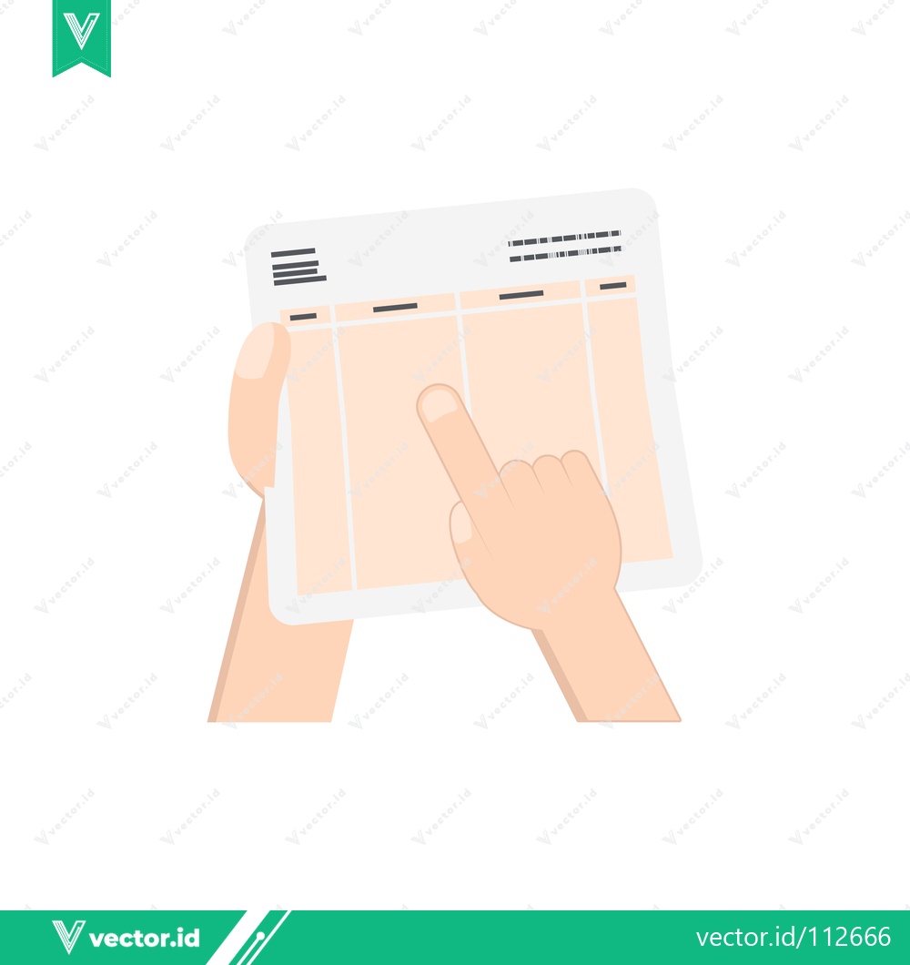 Premium Vector dari Hand Holding and Pointing to a Document with Text and Lines