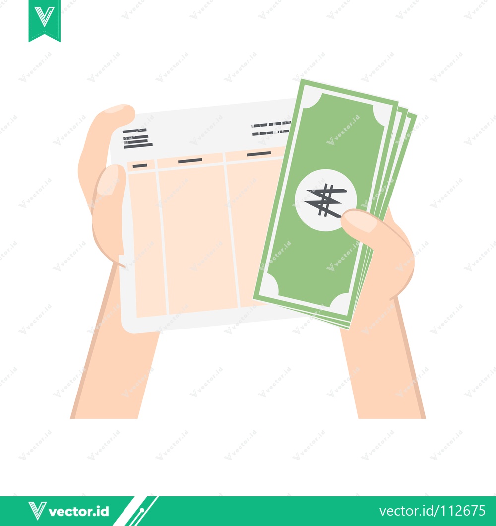 Premium Vector dari Hands holding Nigerian Naira banknotes and a document