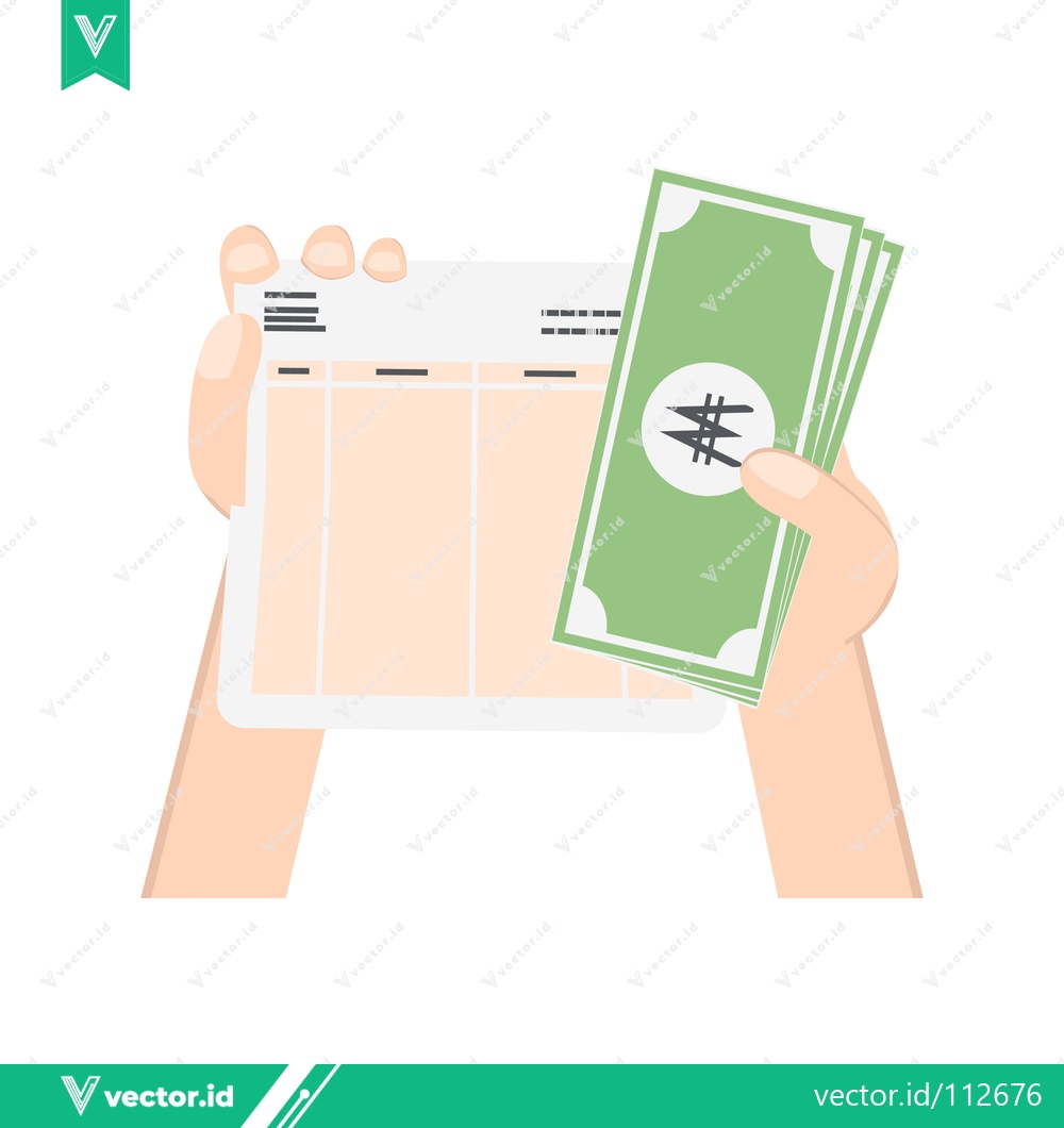 Premium Vector dari Hands holding Indian Rupee banknotes and a document