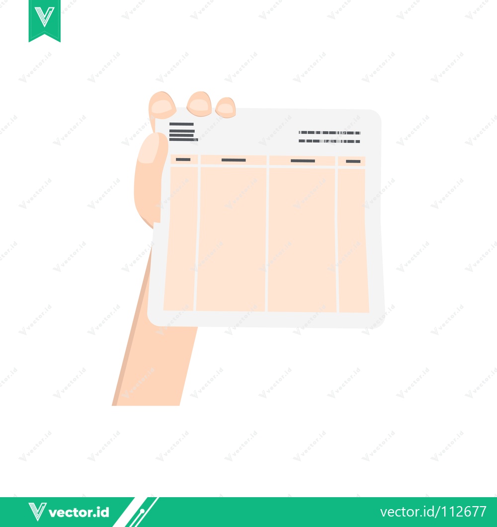 Premium Vector dari Minimalist Illustration of a Hand Holding a Digital Tablet with Data Visualization