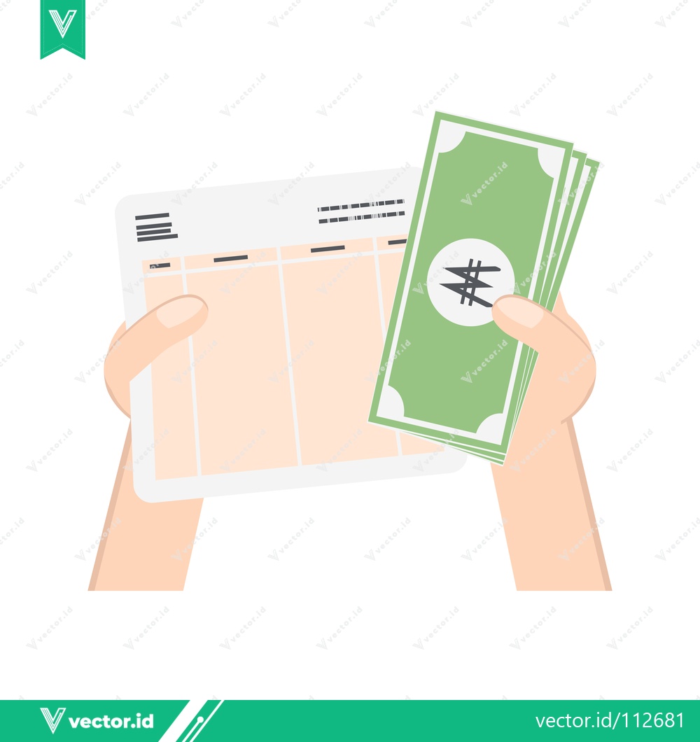 Premium Vector dari Hands holding bank book and cash for financial transactions