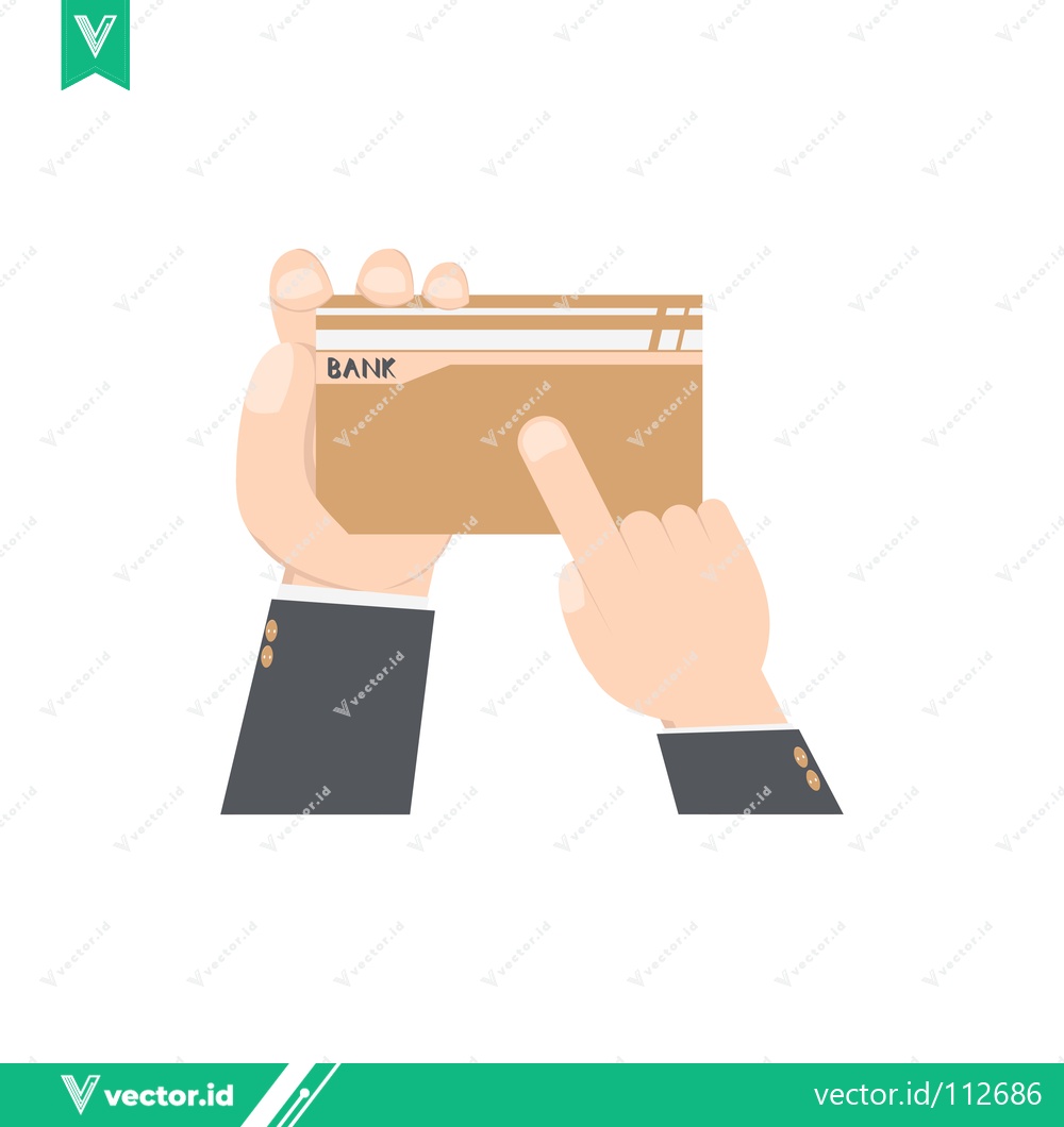 Premium Vector dari Hand Holding and Pointing to a Credit Card