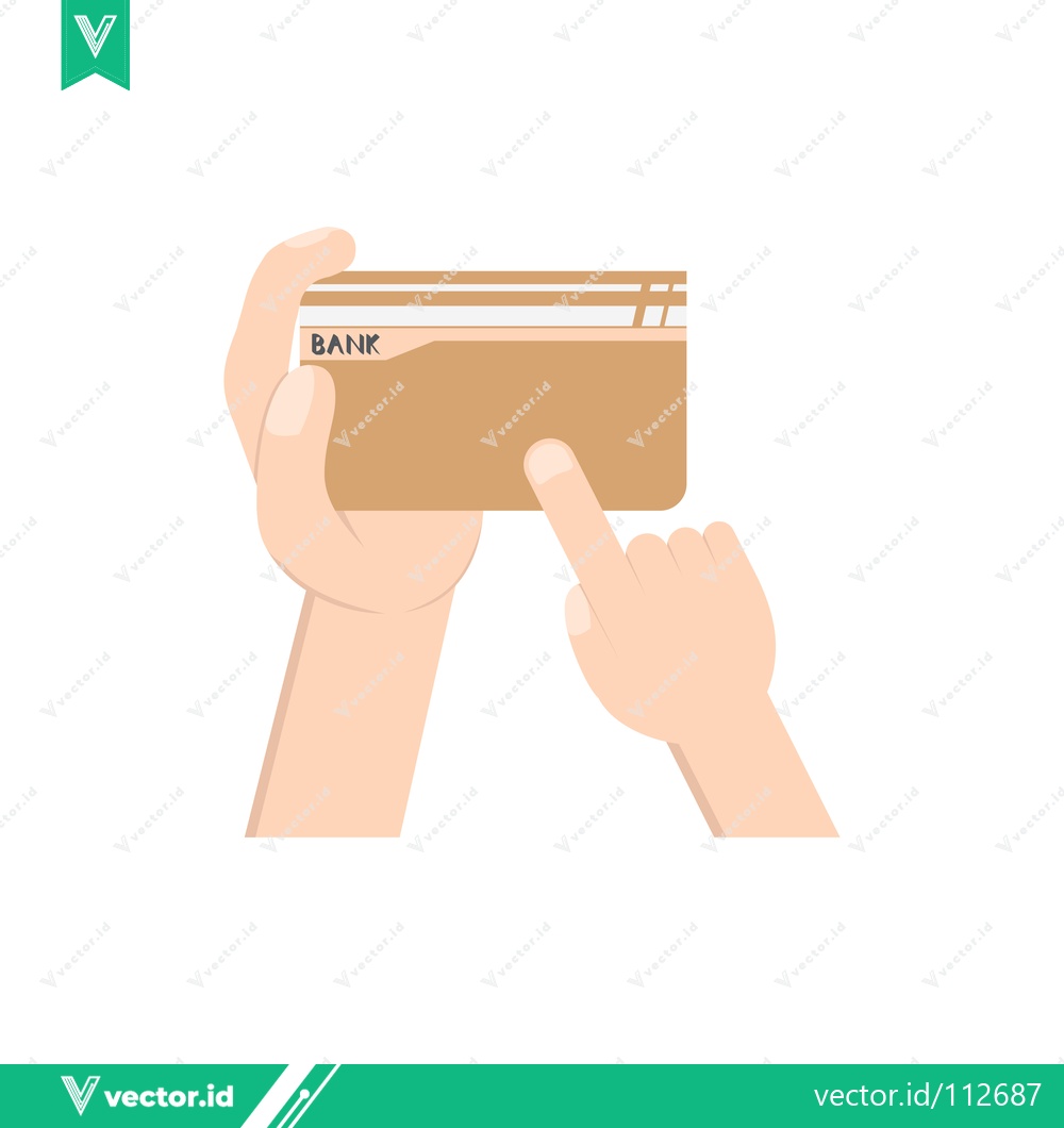 Premium Vector of Hand Holding and Pointing at a Credit Card