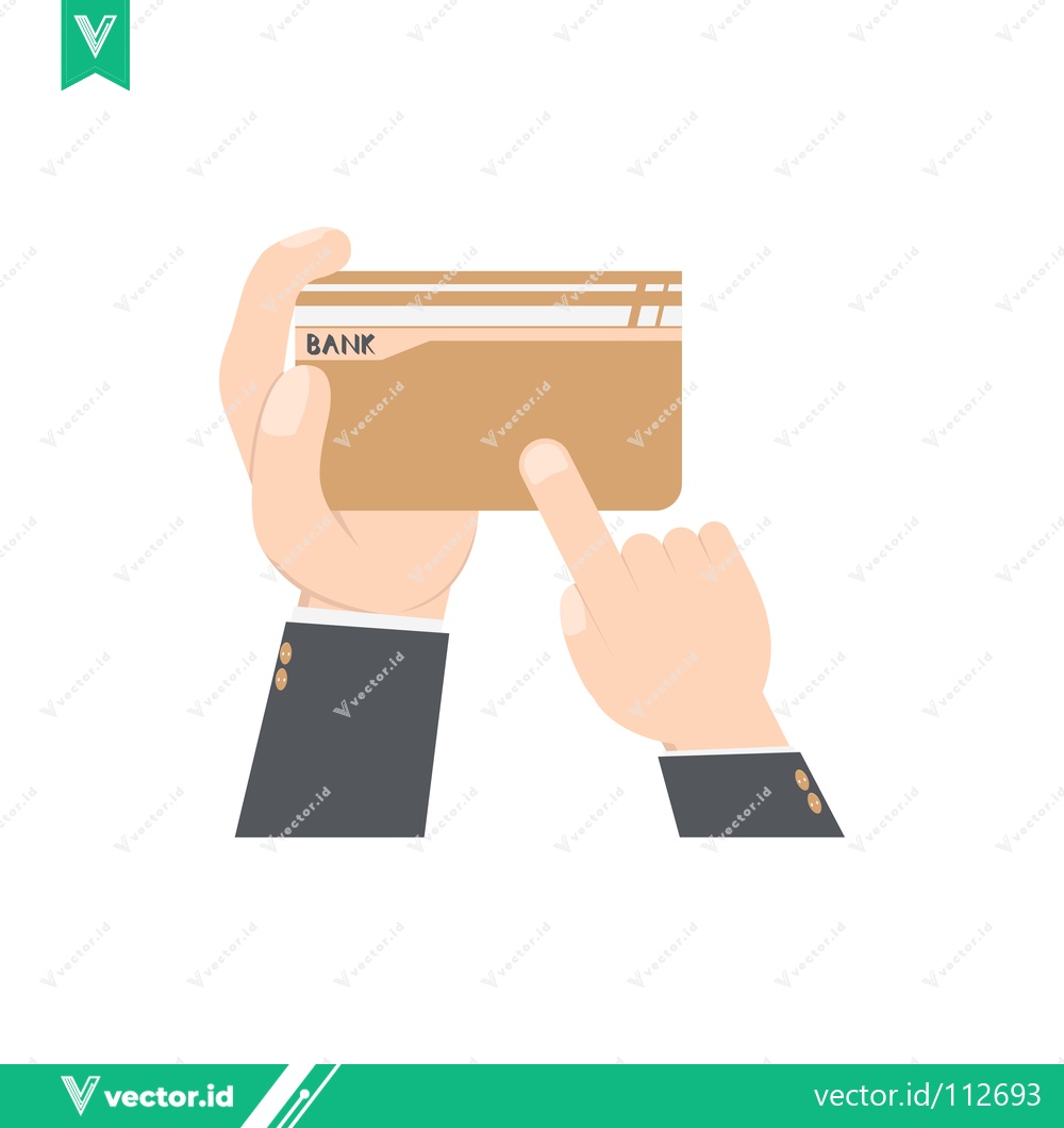 Premium Vector dari Hand Holding and Pointing to a Credit Card for Online Payment