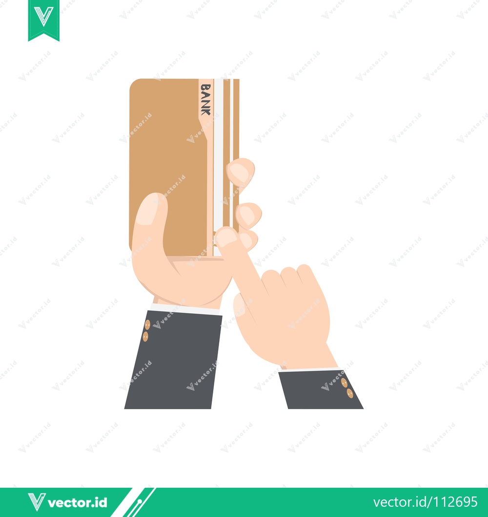 Premium Vector of Close-up of Hands Holding and Pointing at a Package