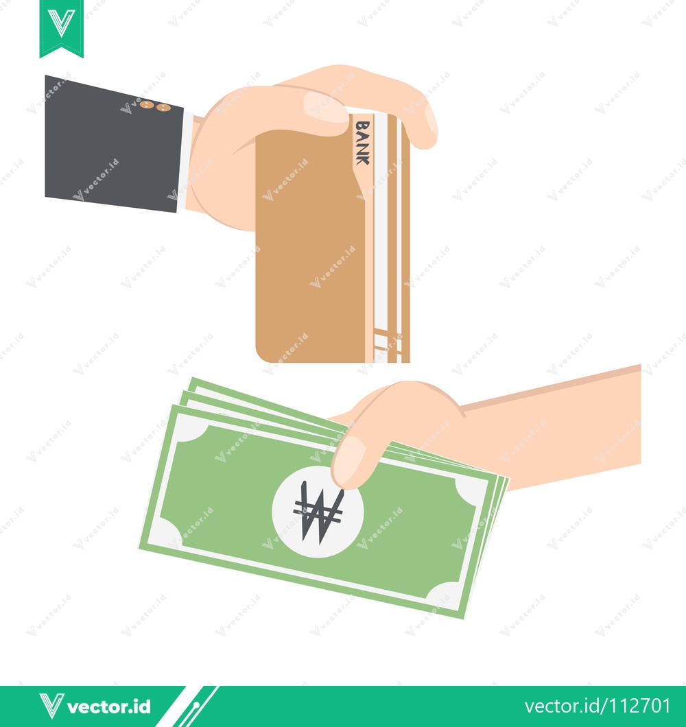 Premium Vector of Hand exchanging money for goods illustration