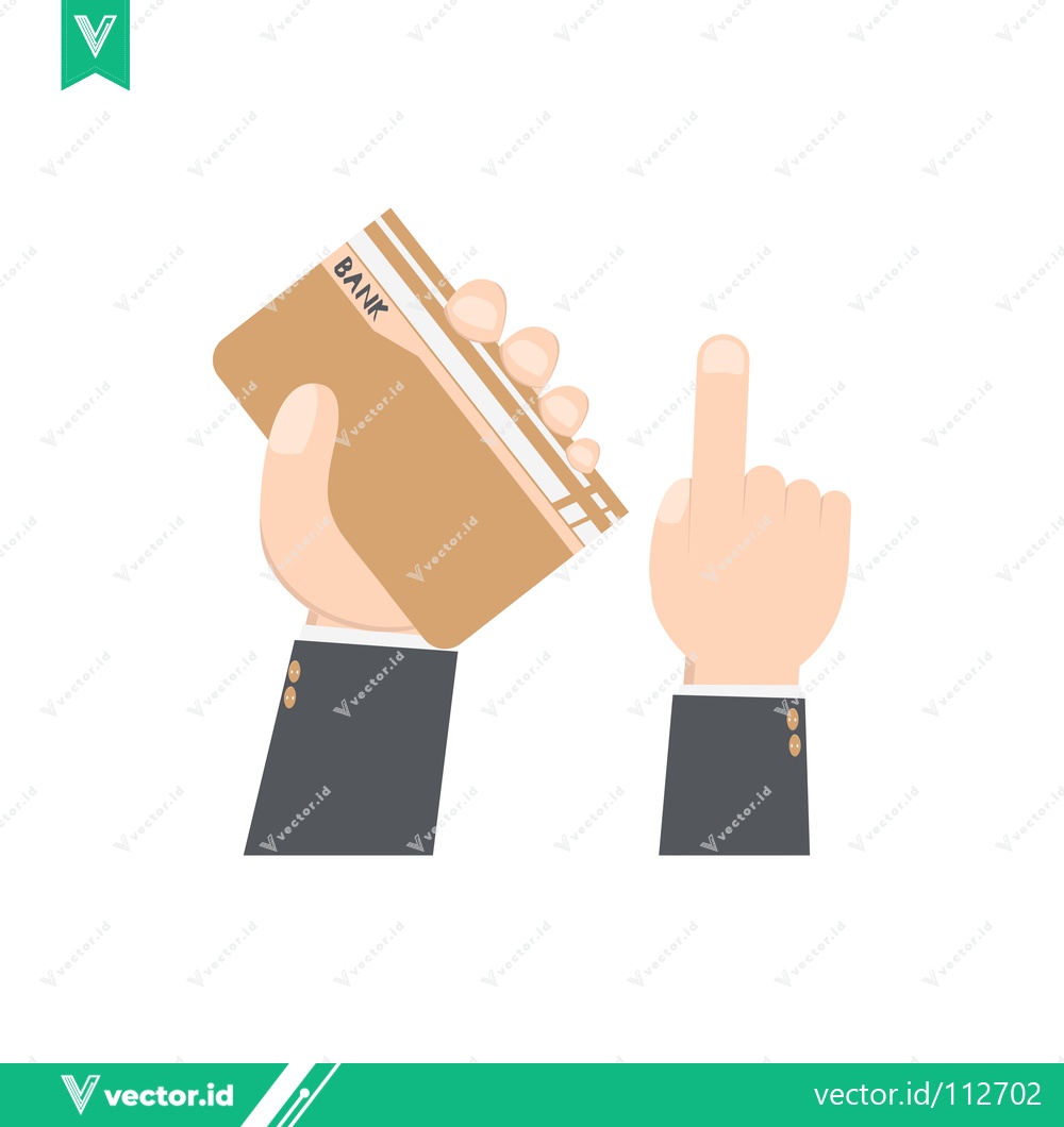 Premium Vector dari Hand Holding Credit Card and Pointing Finger