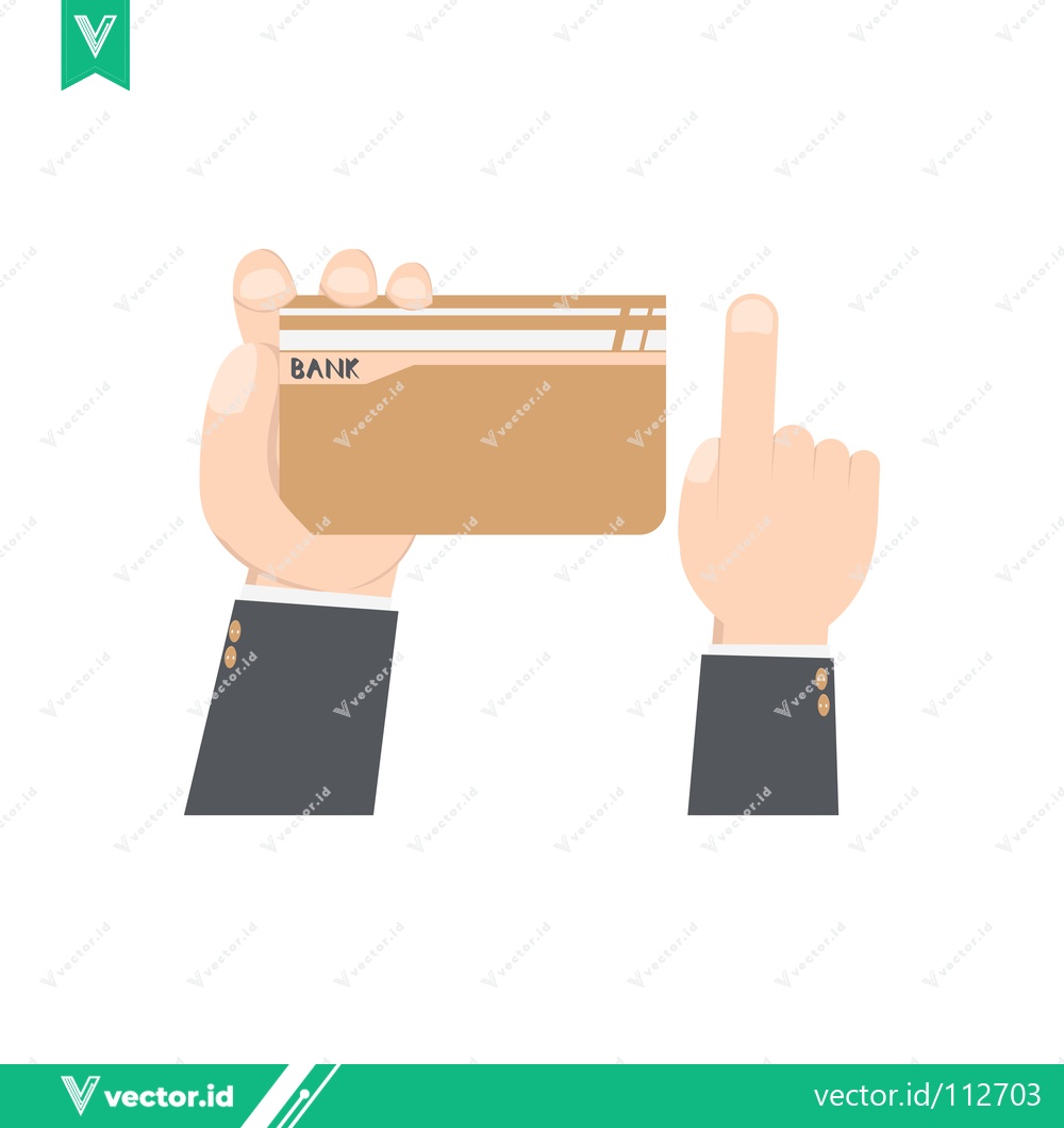 Premium Vector of Hand Holding Credit Card and Pointing Finger