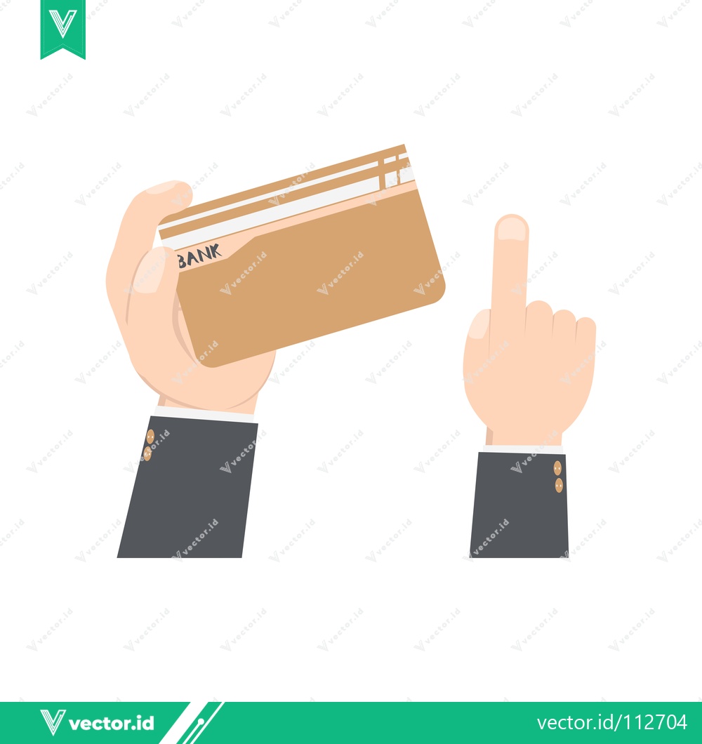 Premium Vector dari Hand Holding Credit Card and Pointing Finger