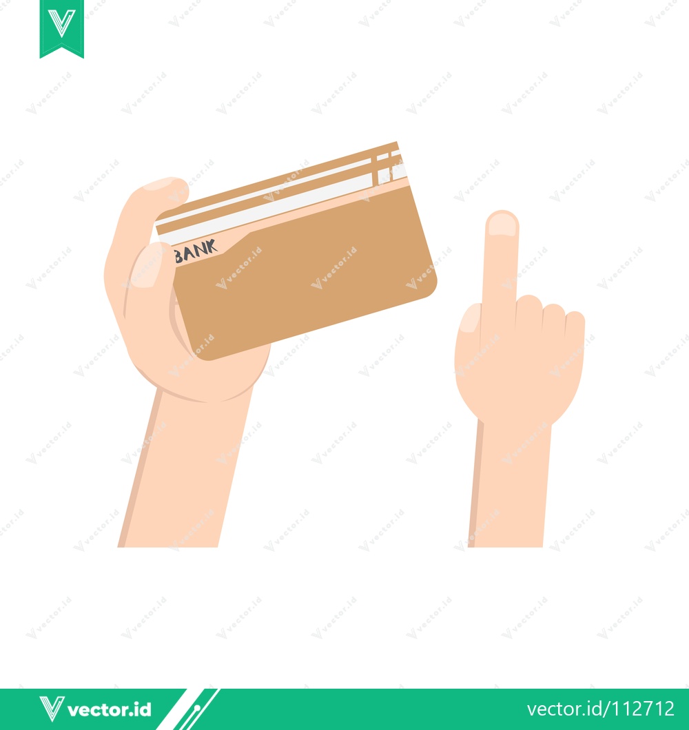 Premium Vector dari Hand Holding Credit Card and Pointing Finger