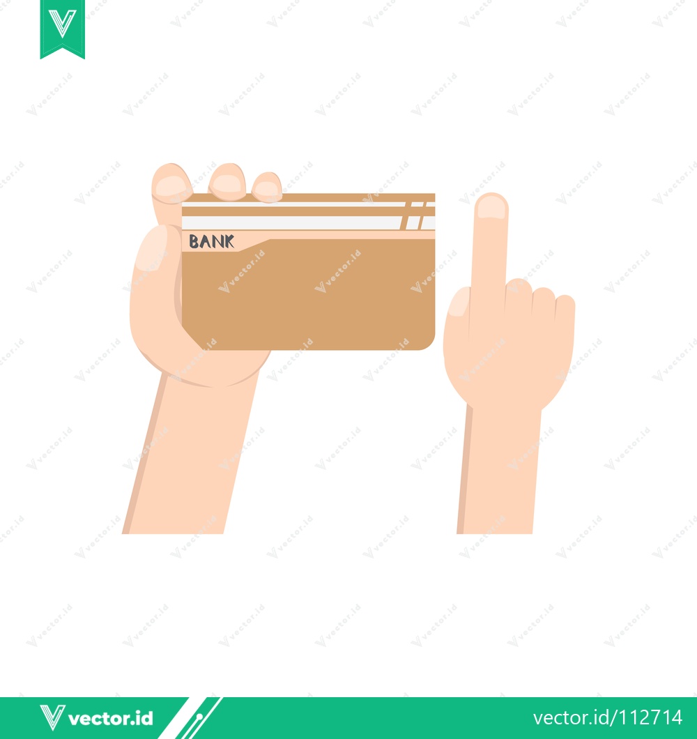 Premium Vector of Hand holding credit card with index finger pointing