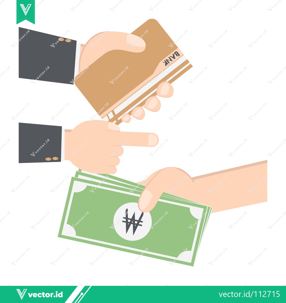 Premium Vector of Illustration of a Transaction - Credit Card and Cash Exchange