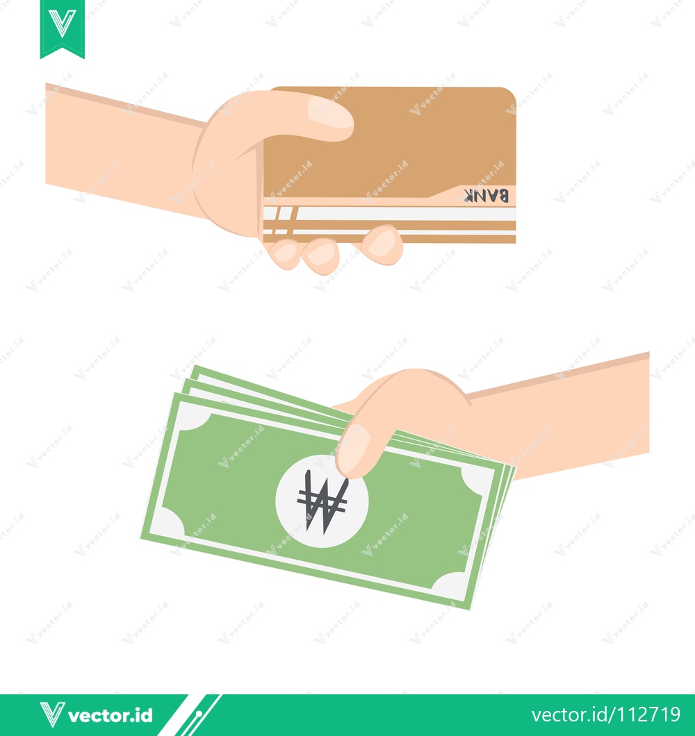 Premium Vector of Hand exchanging money for a card