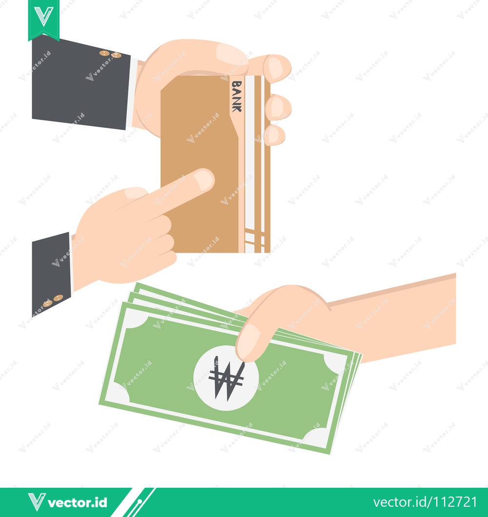 Premium Vector dari Hand exchanging money for goods