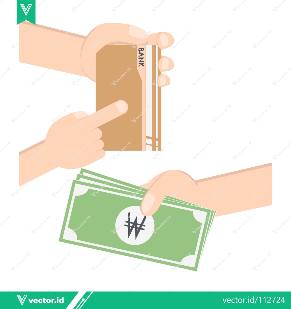 Premium Vector of Hand exchanging money for a product