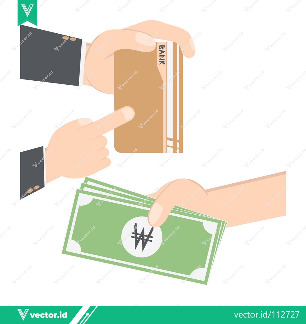 Premium Vector dari Hand exchanging money for a card