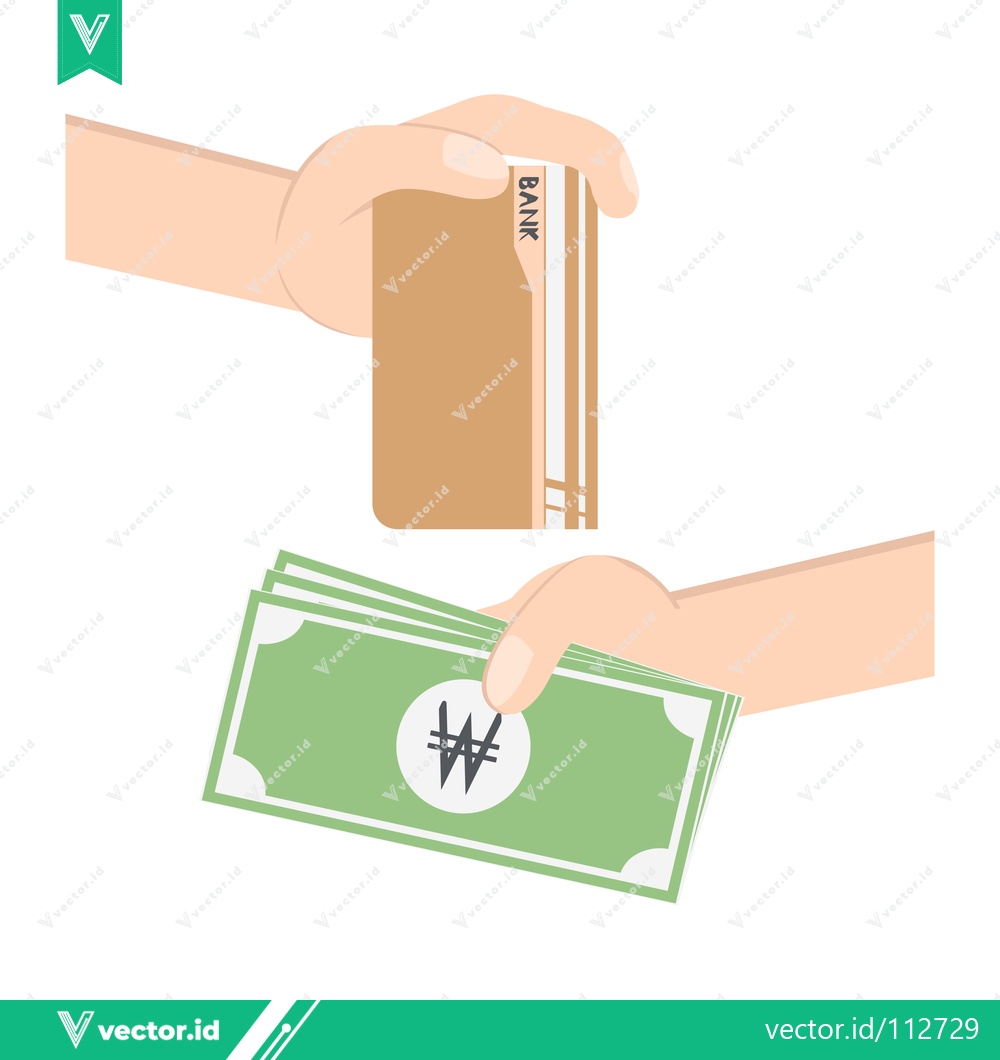 Premium Vector dari Hand exchanging money for goods
