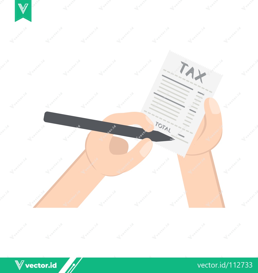 Premium Vector dari Hand Filling Out Tax Form with Pen