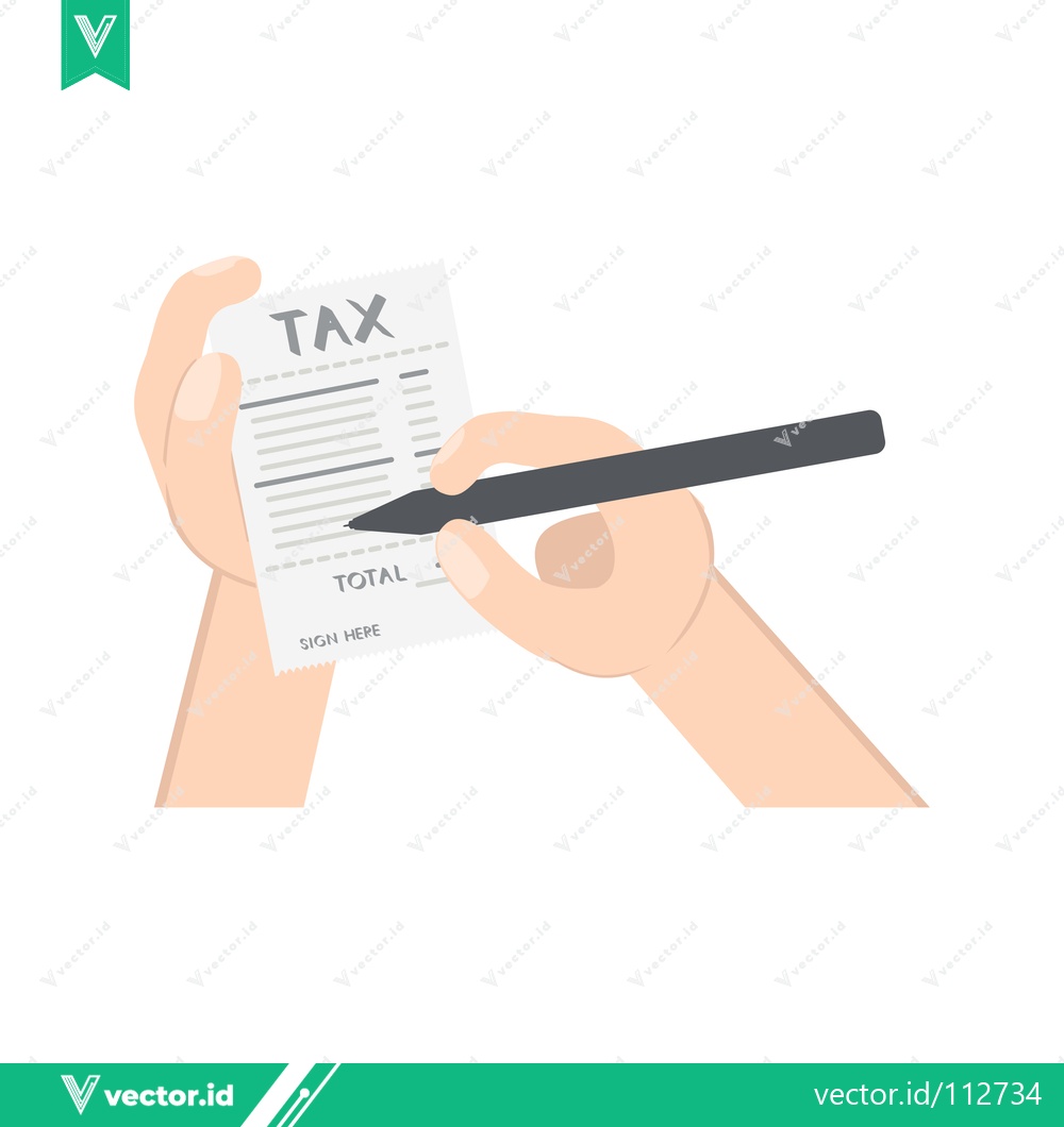 Premium Vector of Hand Filling Out Tax Form with Pen