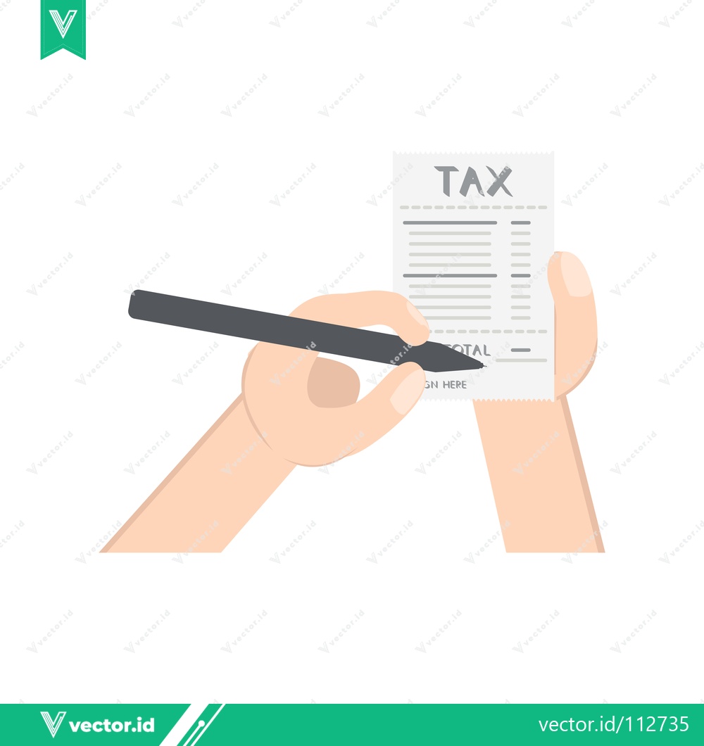 Premium Vector of Hand Filling Out Tax Form with Pen