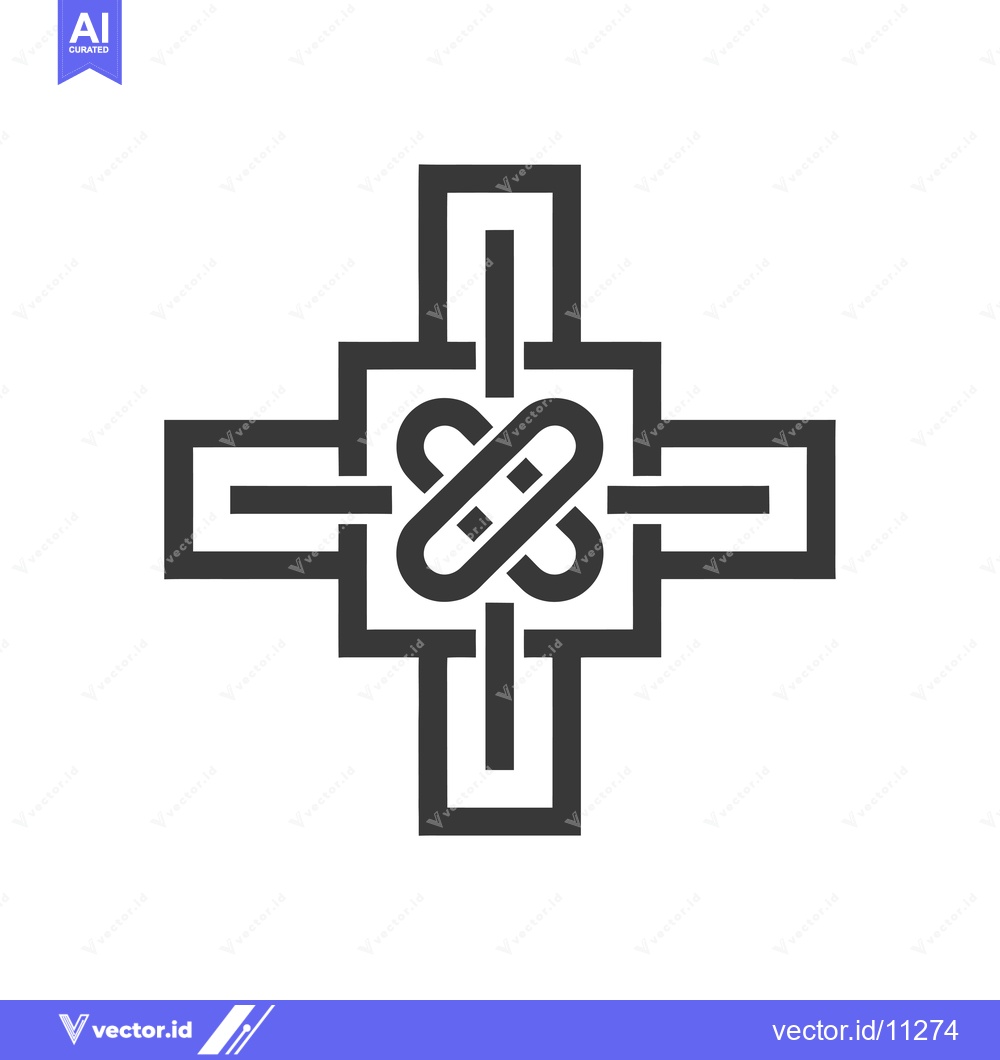 Premium Vector dari Abstract Geometric Cross with Intertwined Shapes