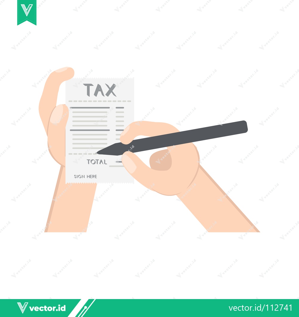 Premium Vector of Hand Filling Out Tax Form with Pen