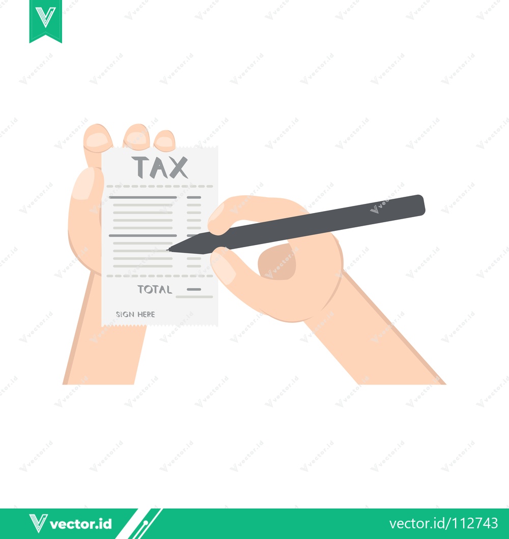 Premium Vector of Hand filling out tax form with pen financial concept