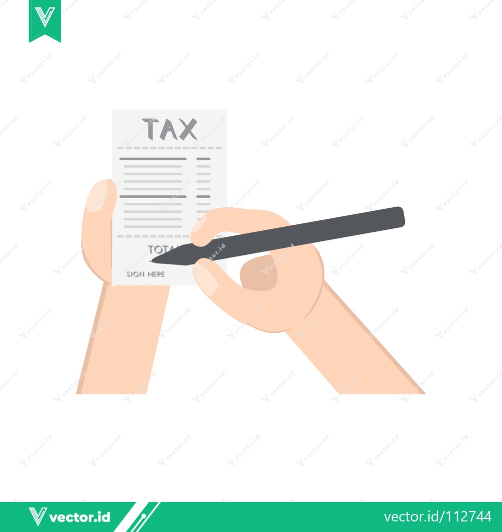 Premium Vector of Hand Filling Out Tax Form with Pen