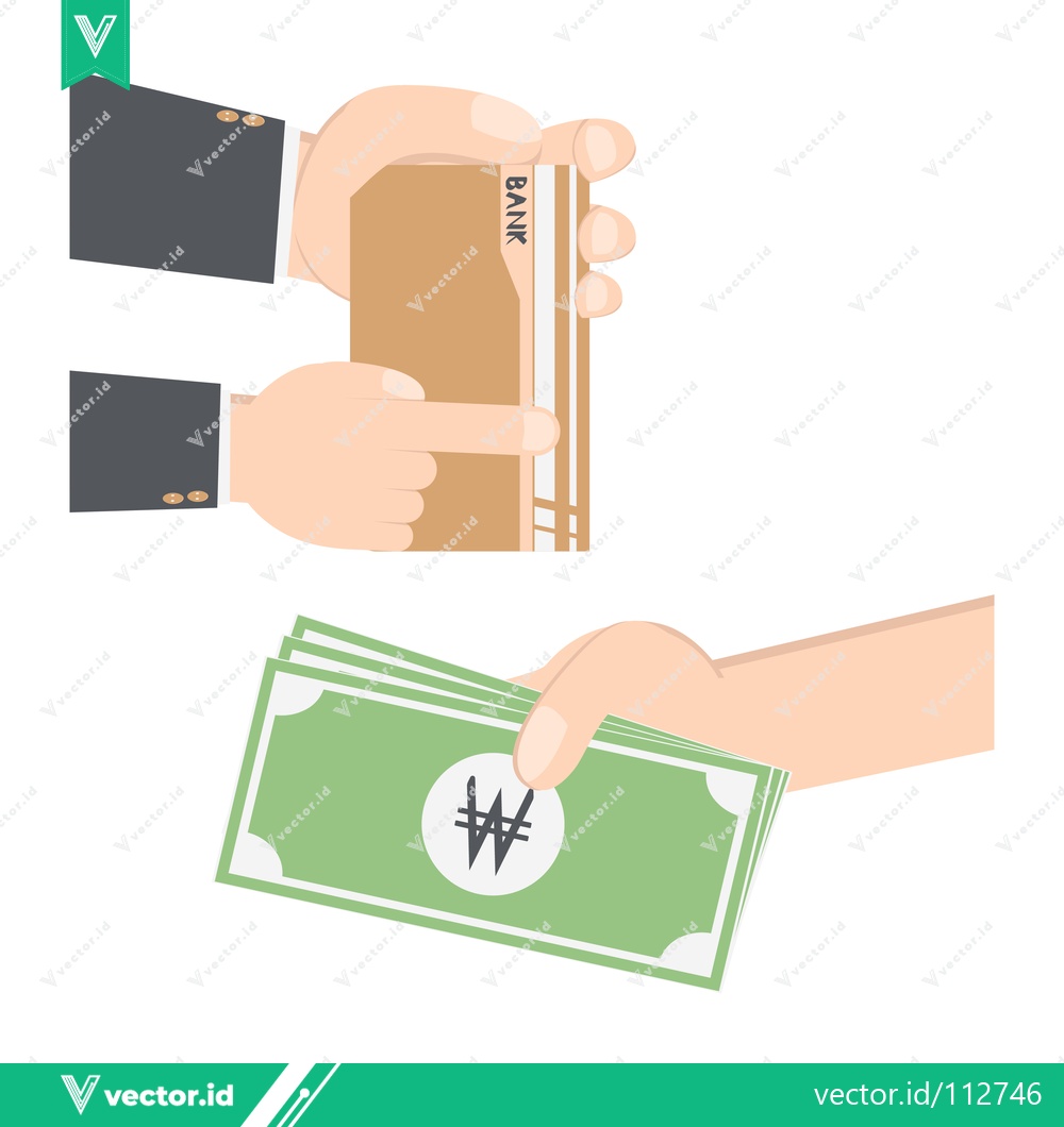 Premium Vector dari Hand exchanging money for goods