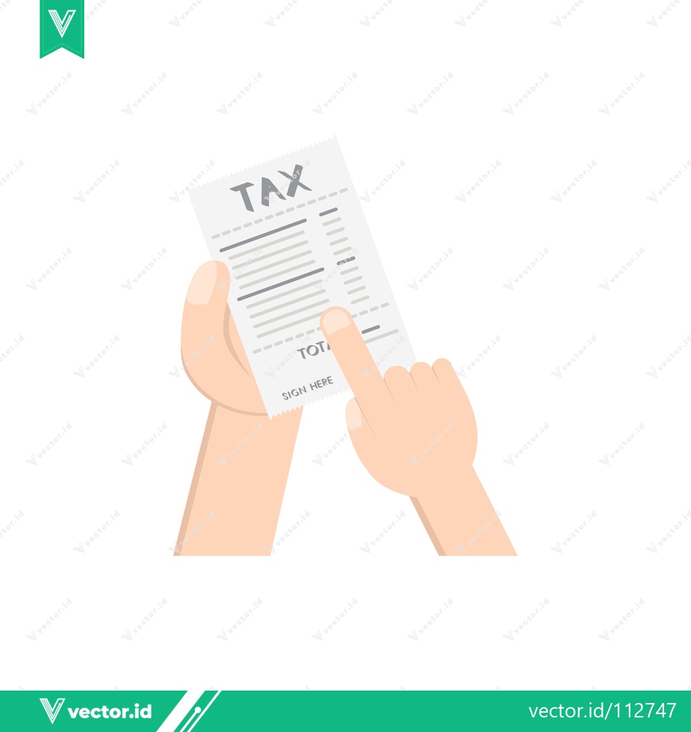 Premium Vector dari Hand Holding Tax Document with Finger Pointing