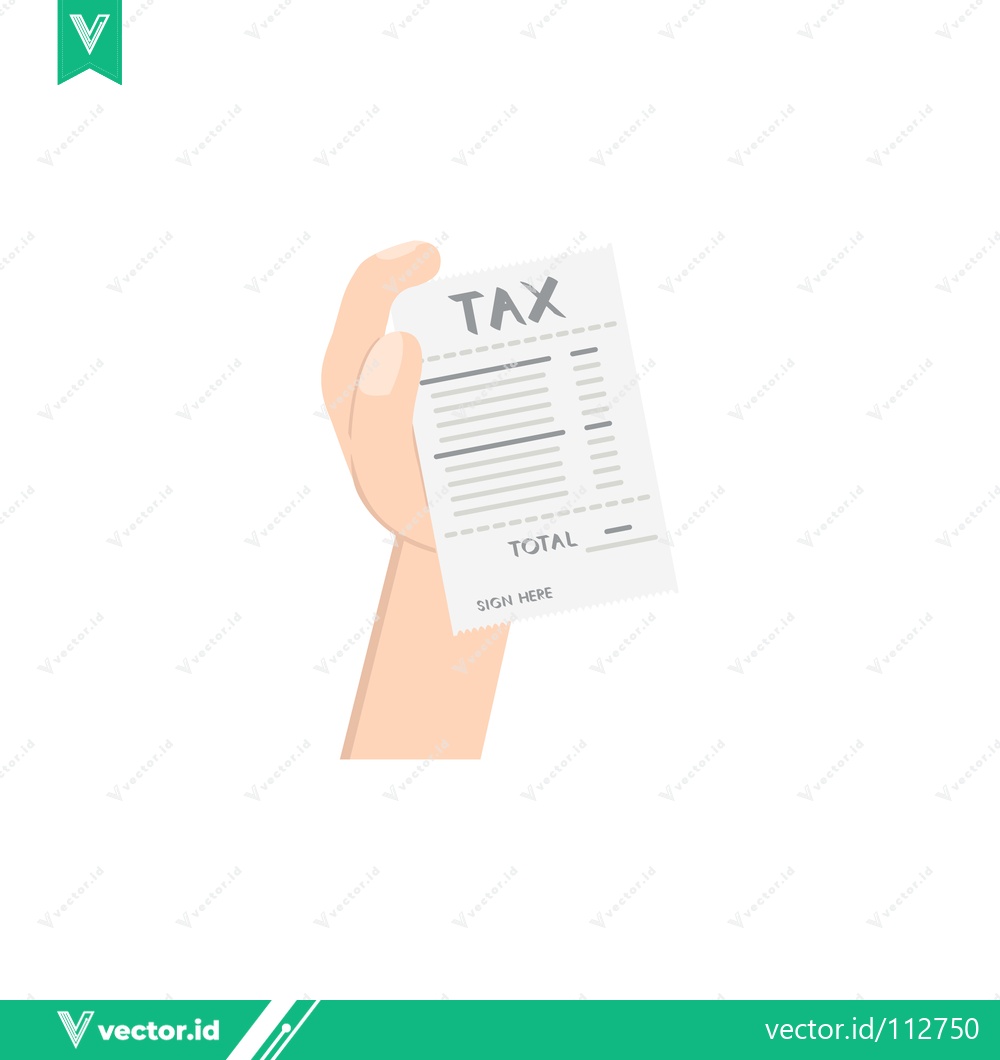 Premium Vector dari Hand holding a tax document with the word TAX clearly visible