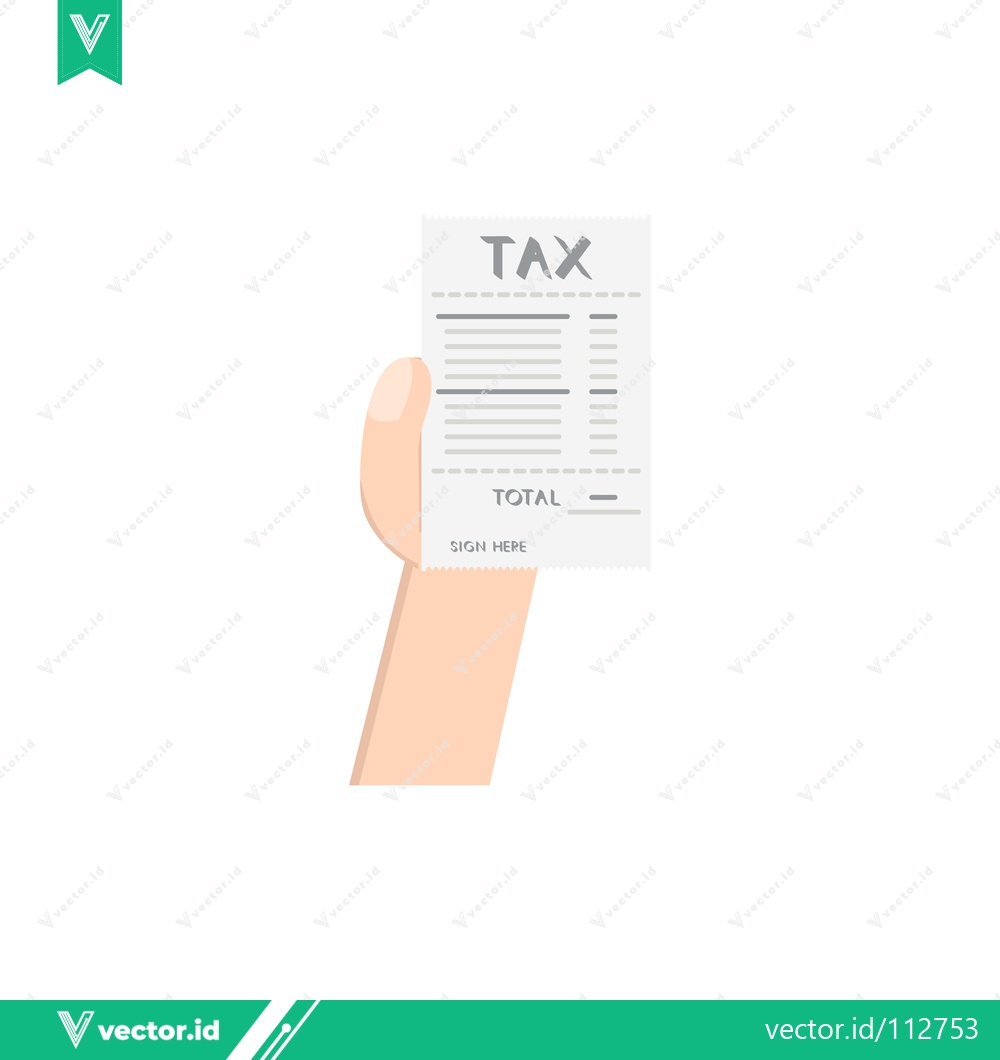Premium Vector of Hand Holding Tax Document with Total Amount