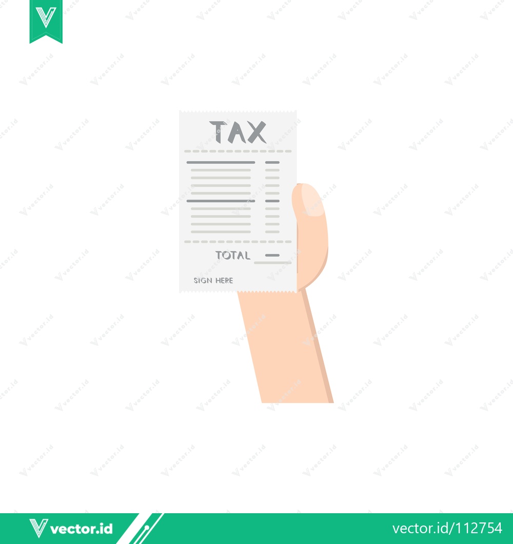 Premium Vector of Hand Holding Tax Document with Total Amount