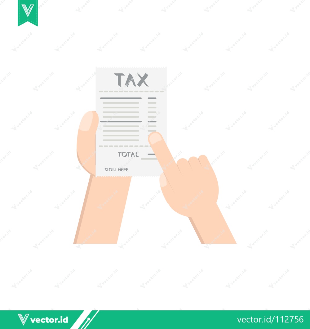 Premium Vector dari Hand Holding Tax Document with Finger Pointing to Total