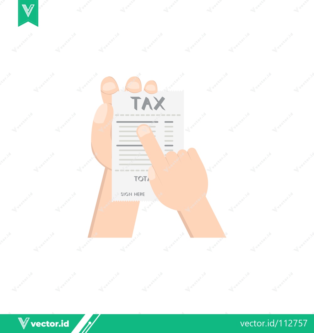 Premium Vector of Hand holding a tax document with a finger pointing to the details