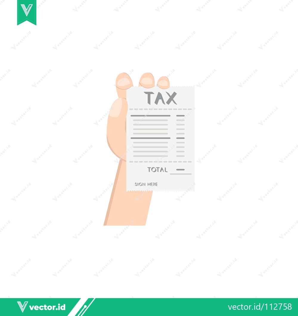 Premium Vector dari Hand Holding a Tax Document with Total Amount Due