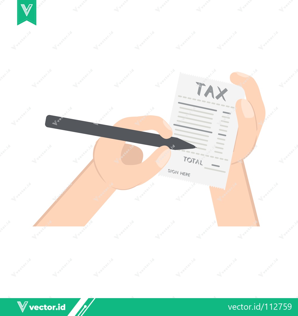 Premium Vector of Hand Filling Out Tax Form with Pen