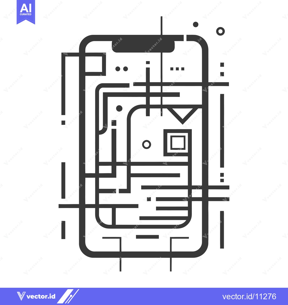 Premium Vector dari Abstract Geometric Design Depicting a Smartphone