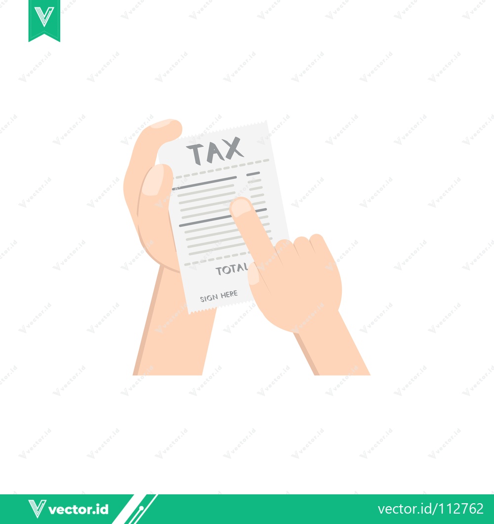 Premium Vector of Hand Holding and Pointing at Tax Document with Financial Data